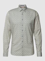 Freizeithemd mit Allover-Muster von NO EXCESS Beige - 2