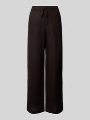 Wide leg linnen broek met elastische band, model 'Mileni' van OPUS - 21
