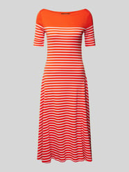 Midikleid mit geripptem U-Boot-Ausschnitt Modell 'MUNZIE' von Lauren Ralph Lauren Orange - 34