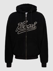 Sweatjacke mit  Label-Stitching Modell 'Varsity' von KARL KANI Grau / Schwarz - 21