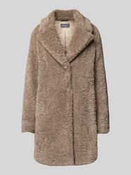 Relaxed fit lange jas van imitatiebont met reverskraag van WHITE LABEL Beige - 2