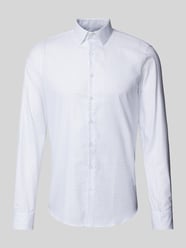 Slim Fit Business-Hemd mit Label-Stitching Modell 'Bari' von CK Calvin Klein Weiß - 20
