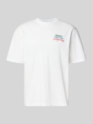 T-shirt z nadrukiem z napisem i okrągłym dekoltem od MC2 Saint Barth - 1