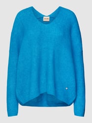 Sweter z dzianiny z obniżonymi ramionami model ‘Thora’ od MOS MOSH Niebieski - 10