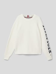 Sweter z dzianiny z bawełny z detalem z logo od Tommy Hilfiger Teens - 33