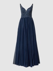 Abendkleid mit Herz-Ausschnitt von Mascara Blau - 35