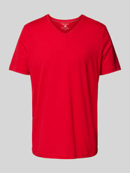 T-Shirt mit V-Ausschnitt von Christian Berg Men Rot - 24