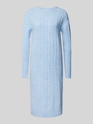 Knielanges Strickkleid mit Zopfmuster von Christian Berg Woman Blau - 22