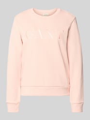 Bluza z wyhaftowanym logo i okrągłym dekoltem od GANT Fuksjowy - 3