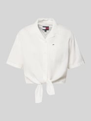 regular fit linnen blouse van mix van linnen met strikdetail van Tommy Jeans - 1
