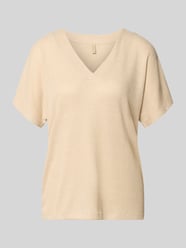 Strickshirt mit V-Ausschnitt Modell 'Delia' von Soyaconcept Beige - 35