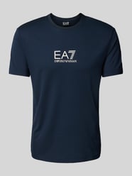 T-Shirt mit Label-Print von EA7 Emporio Armani Blau - 21