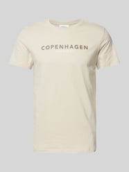 T-Shirt mit Label-Print Modell 'Copenhagen' von Lindbergh Beige - 11