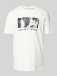 T-Shirt mit Label-Print von ARMANI EXCHANGE Weiß - 12