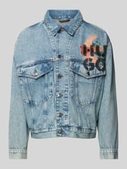 Jeansjacke mit Label-Print von HUGO Blau - 17