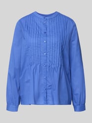 Regular Fit Bluse mit Rundhalsausschnitt und gelegten Falten von Milano Italy - 11