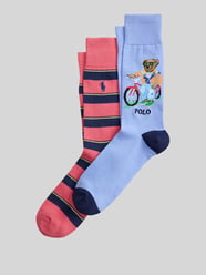 Skarpeta z bawełnianej mieszanki z nadrukiem Polo Bear od Polo Ralph Lauren Underwear - 43