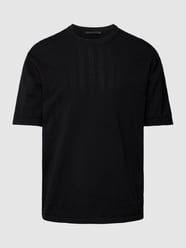T-shirt met structuurmotief, model 'DERICO' van Drykorn Zwart - 18