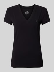 T-Shirt mit V-Ausschnitt von ARMANI EXCHANGE Schwarz - 2