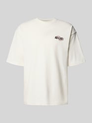 T-shirt o kroju oversized z nadrukiem z logo i okrągłym dekoltem od REVIEW - 7