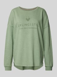 Sweatshirt mit Label-Print Modell 'Caron' von Lieblingsstück Grün - 6
