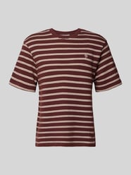 Strukturalny t-shirt z haftowanym logo na piersi od REVIEW - 12