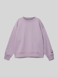 Comfort Fit Sweatshirt mit Ripp-Bündchen von Tom Tailor Lila - 10