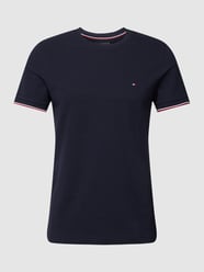 T-Shirt mit Rundhalsausschnitt Modell 'TIPPING' von Tommy Hilfiger Blau - 42