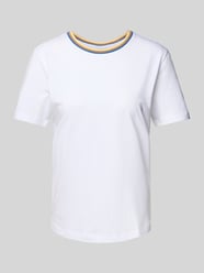 T-Shirt mit geripptem Rundhalsausschnitt von Jake*s Casual - 34