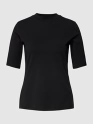 T-shirt met ronde hals van comma Grijs / zwart - 11