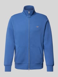 Regular Fit Sweatjacke mit Label-Stitching von Gant Blau - 18