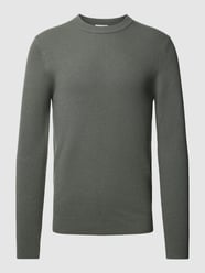 Sweter z dzianiny z efektem melanżu od Profuomo Zielony - 8