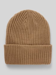 Beanie van ribtricot met omslag, model 'HEXO' van Pieces - 13