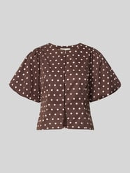 Blouse met korte mouwen met ballonmouwen model 'ANELA' van Neo Noir - 6