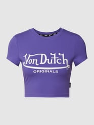 Kort T-shirt met logoprint, model 'ARTA' van Von Dutch Paars - 29