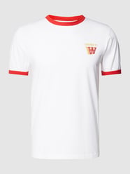 T-Shirt mit Label-Print Modell 'Tom' von Wood Wood Weiß - 7