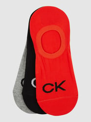 Skarpetki stopki niskie w zestawie 3 szt. od CK Calvin Klein Czerwony - 45