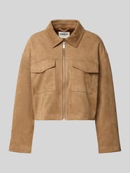 Oversized jack in wildleerlook, model 'STINA' van Only Beige - 21