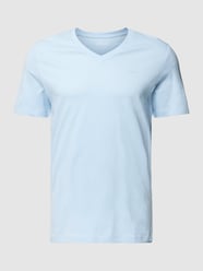 T-Shirt mit V-Ausschnitt von s.Oliver RED LABEL Blau - 29