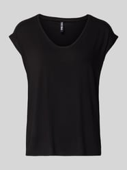 T-shirt z dodatkiem streczu model ‘Billo’ od PIECES - 6