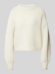 Relaxed Fit Strickpullover mit Kontrast-Detail Modell 'FENG' von Vero Moda Beige - 24