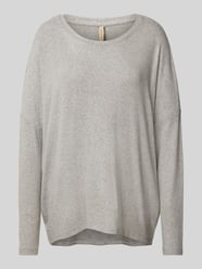 Gebreide pullover met extra brede schouders, model 'Biara' van Soyaconcept Grijs / zwart - 33