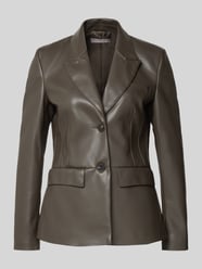 Slim Fit Blazer in Leder-Optik mit Pattentaschen von Christian Berg Woman Selection - 36
