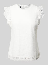 Shaped Fit Blusentop mit Spitzenbesatz Modell 'OLLINE' von PIECES - 38