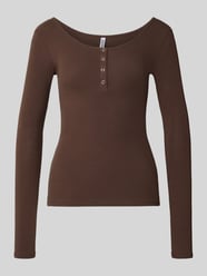 Slim Fit Langarmshirt aus Baumwoll-Mix Modell 'KITTE' von PIECES - 4