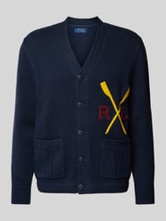 Strickcardigan mit Label-Patch von Polo Ralph Lauren Blau - 42