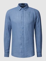 Freizeithemd aus Leinen Modell 'Camicia' von Zeybra Blau - 6