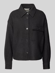 Relaxed Fit Overshirt aus gekochter Wollqualität mit wasserabweisender Funktion von Marc O'Polo Schwarz - 10