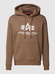 Hoodie mit Känguru-Tasche und Label-Print von Alpha Industries Beige - 27