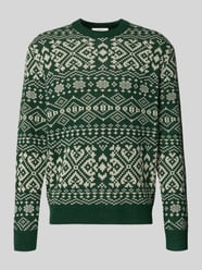 Sweter o kroju regular fit z dzianiny z mieszanki wełny model ‘HOLGER’ od Selected - 32